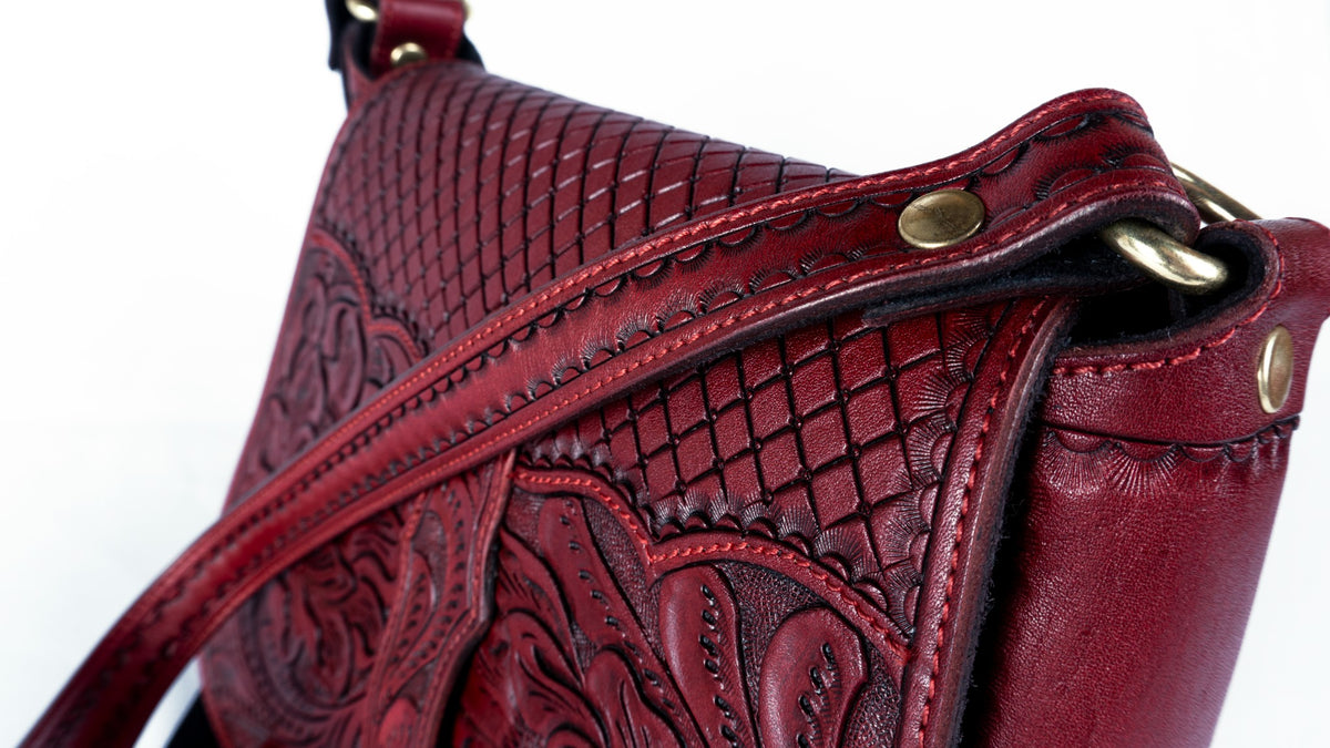 Bolsa Chihuahua roja - detalle artesanal